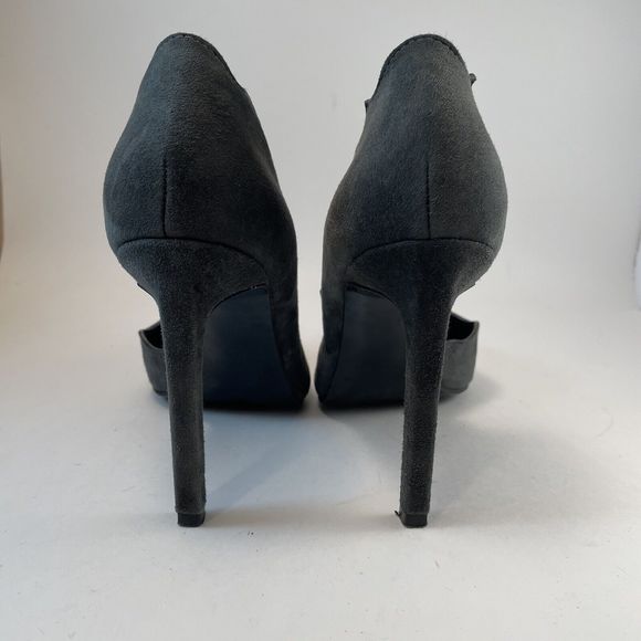 Nine West by Cameron Silver Johnny Pumps Women's Size 6 Grey Suede 3.9 Inch Heel - Picture 5 of 14